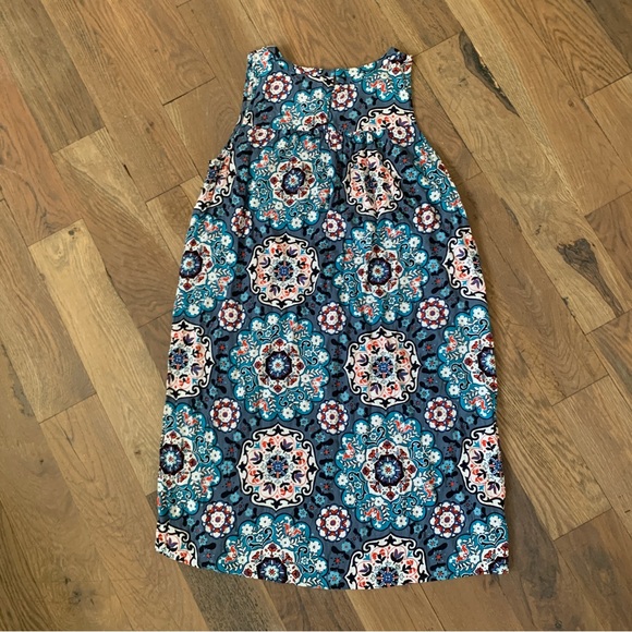 Ann Taylor Loft Blue Floral Medallion Shift Sleeveless Dress Size Small - Picture 7 of 8